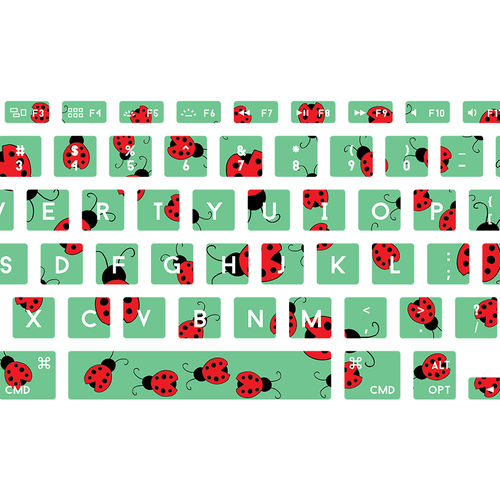 Ladybug design with the title 'Keybord Design 1 to 1 work'