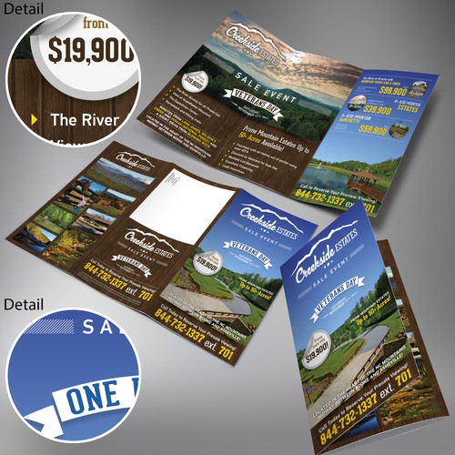 Mountain design with the title 'North Carolina Mountain Community Trifold Brochure'