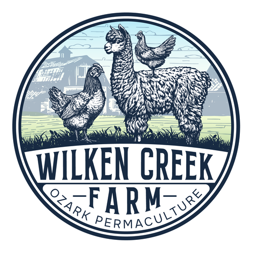 Llama logo with the title 'Wilken Creek Farm'
