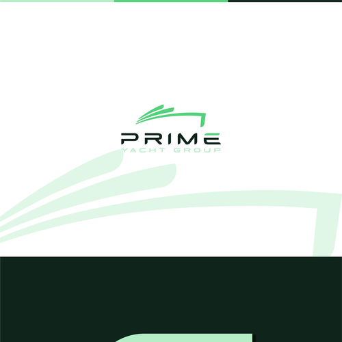 Yacht design with the title 'prime yacht group logo, brandguide and brand identity'