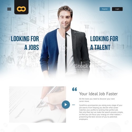 Internet website with the title 'Recruiting Market Website'