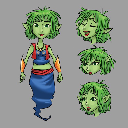 Women artwork with the title 'character design concept'