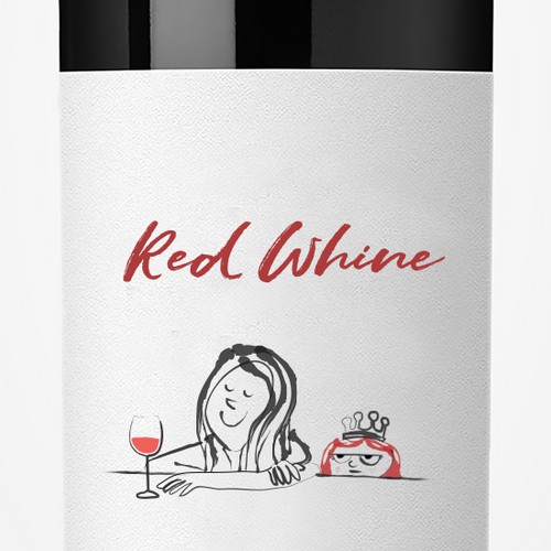 Character label with the title 'Wine Label Design'