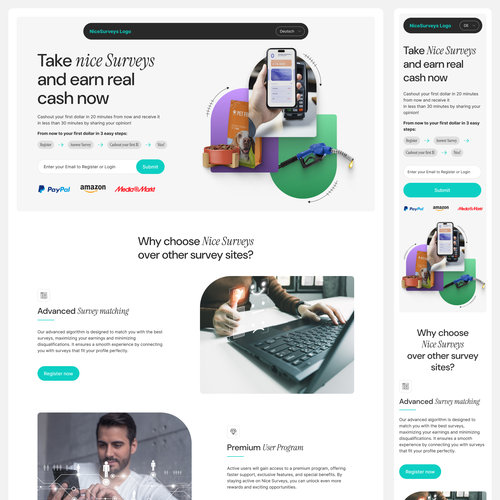 Survey design with the title 'Digital agency Surveys'