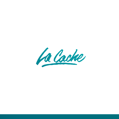 Brush pen design with the title 'La Cache Logo'
