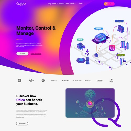 Typography website with the title 'Qeleo Homepage Design'