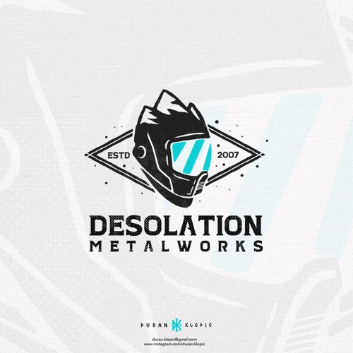 Mountain logo with the title 'Desolation Metalworks'