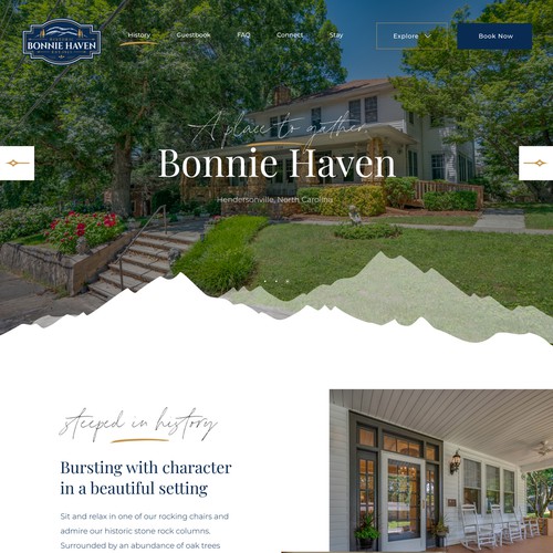 Vacation website with the title 'Bonnie Haven - A luxury Short Term Rental'