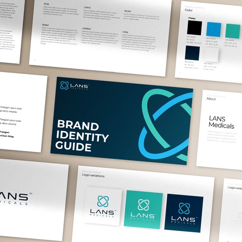Pharmaceutical design with the title 'Brand Identity Guide for medical company'