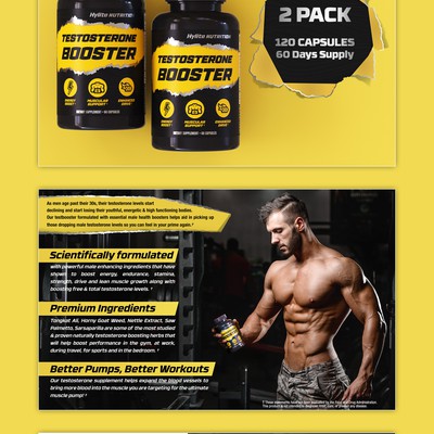 Label, Amazon product & EBC page images design for a sport/workout supplement