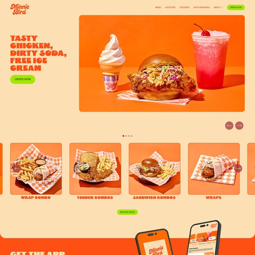 Design with the title 'Fast-Casual Chicken Restaurant Website '