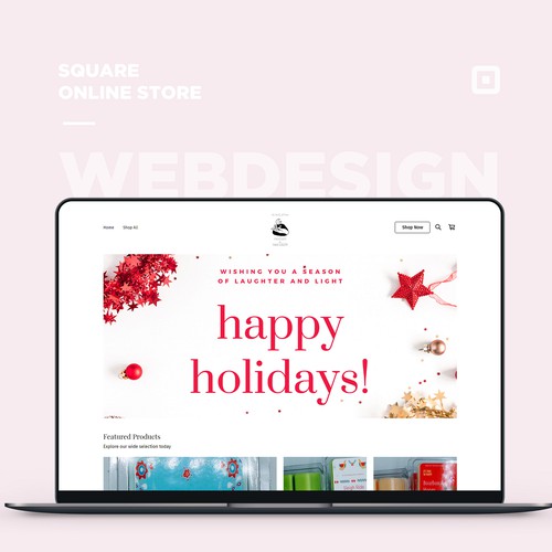 Candle design with the title 'Christmas Retail ordering website. Based on the Square Online Store platform.'