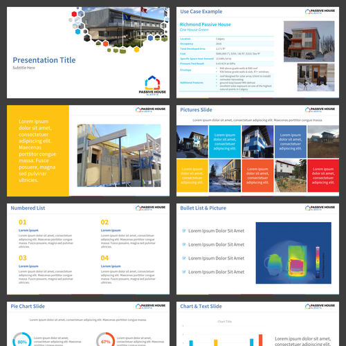 House design with the title 'Branded PPT Template for a Passive House Non Profit'