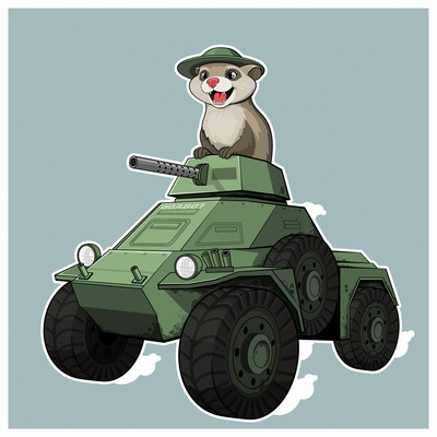 Ferret on an armored car