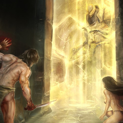 Retro book cover with the title 'Gods of Elam - van sil'