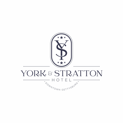 Booking logo with the title 'classic logo emblem for York & Stratton hotel'