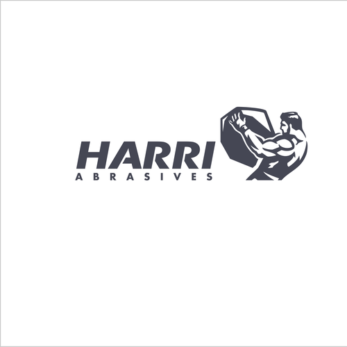 Handyman design with the title 'Men lift rock logo.'