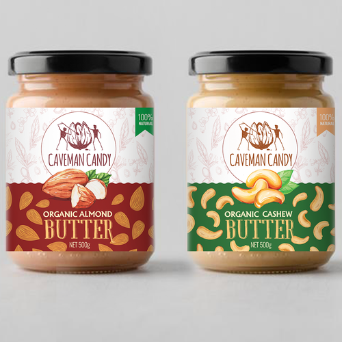 Jar label with the title 'But butter labels design'