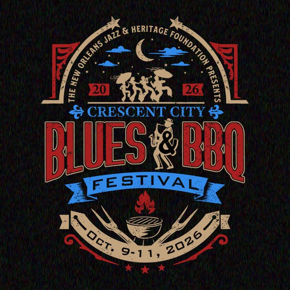 Political t-shirt with the title '2026 Crescent City Blues & BBQ Festival'