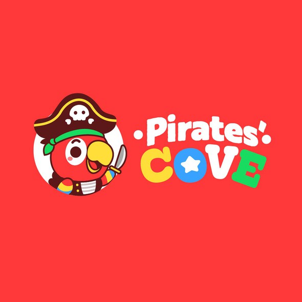 Parrot design with the title 'Cute logo for a kids playground'