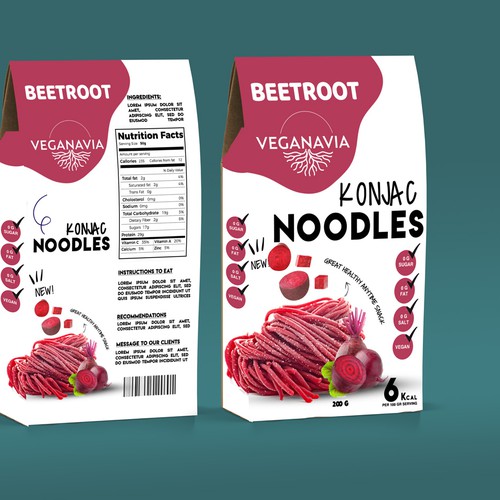 Professional packaging with the title 'Noodles Package'
