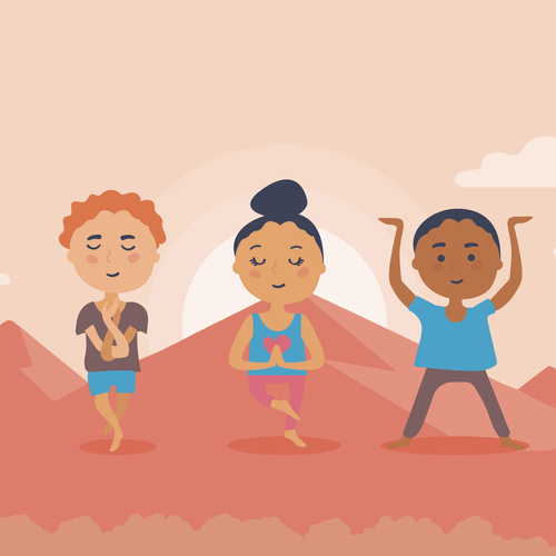 Yoga illustration with the title ' yoga illustrations'