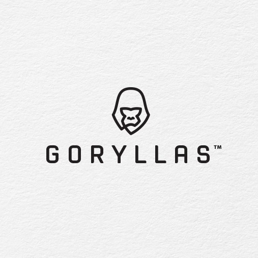 One line design with the title 'Goryllas'