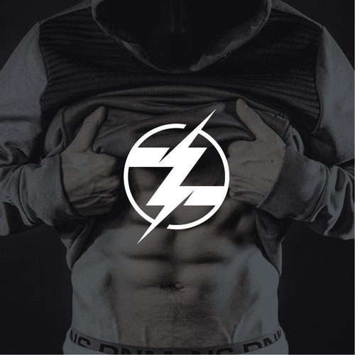 Lightning logo with the title 'Logo for a gym'