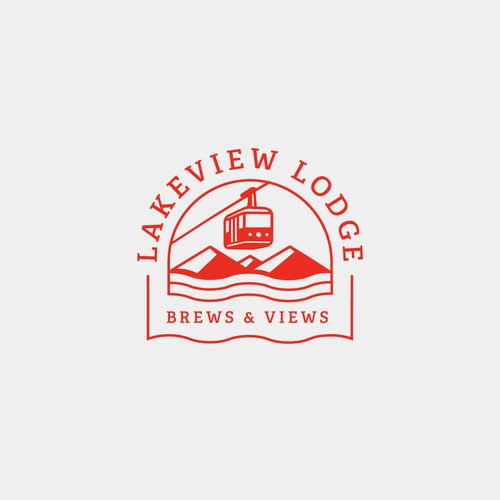 Hospitality logo with the title 'Lakeview Lodge Logo Design'