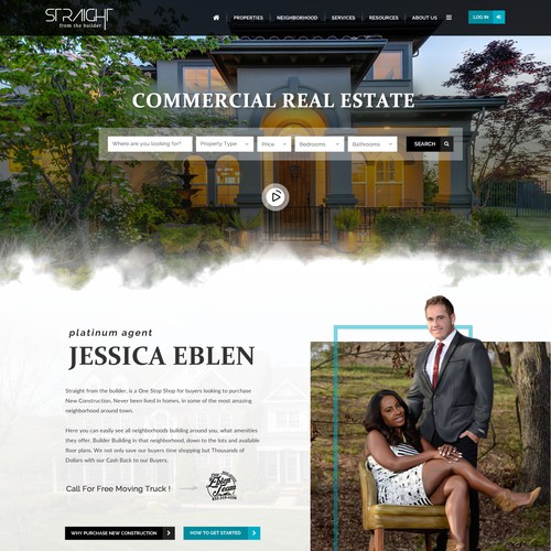 Property website with the title 'Create Website Layout for New Realestate Concept'