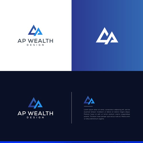 Corporate identity logo with the title 'AP Wealth Design Logo'