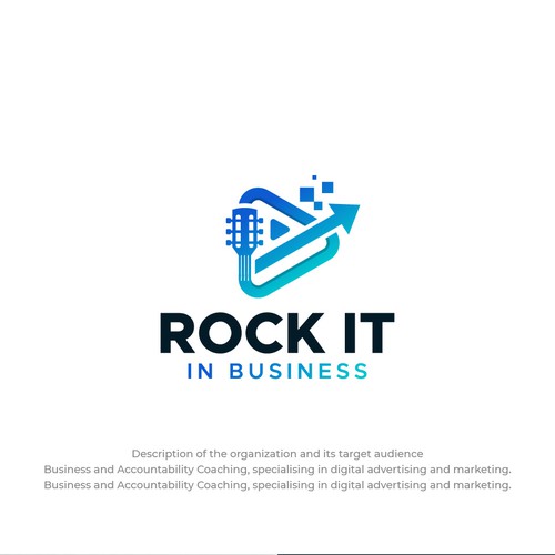 Rock brand with the title 'Playfull logo for Business and Accountability Coaching'