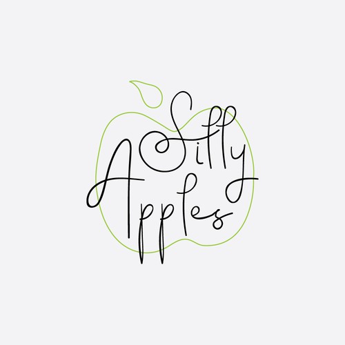 Outline logo with the title 'Silly Apples Logo Design'