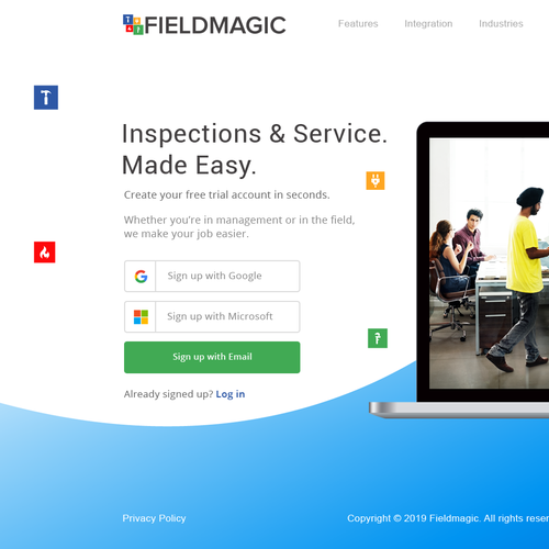 Search engine design with the title 'Fieldmagic'