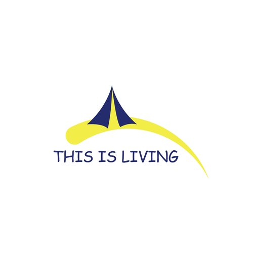 Hiking logo with the title 'THIS IS LIVING'