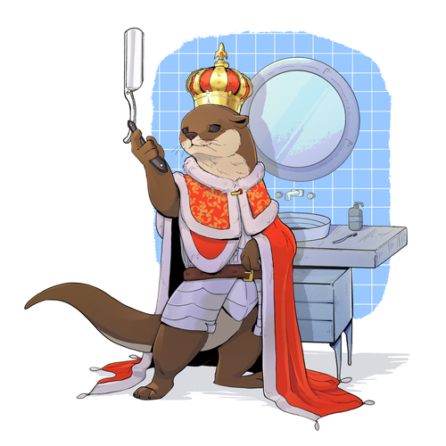 Shaving design with the title ' Design a Otter King'