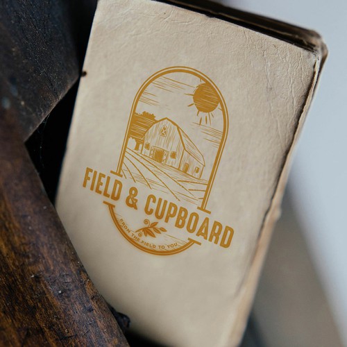 Restaurant brand with the title 'Rustic organic farm logo'