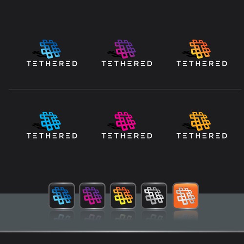 Hashtag design with the title 'Get connected! Tethered needs your help with a logo!'