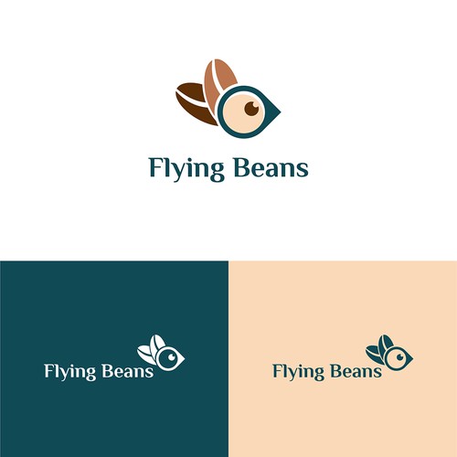 Bean logo with the title 'Flying beans logo'