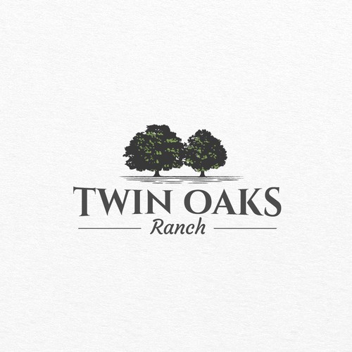 Tree logo with the title 'Logo for Twin Oaks Ranch'
