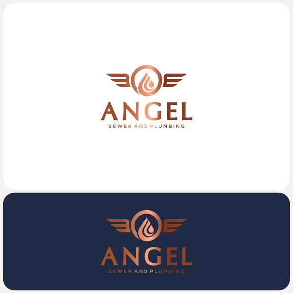 Plumbing logo with the title 'Angel Sewer and Plumbing logo design'