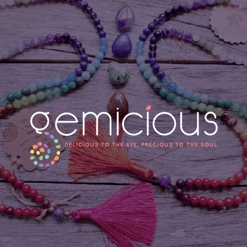 Gem design with the title 'Unique logo for gemstone jewelry'