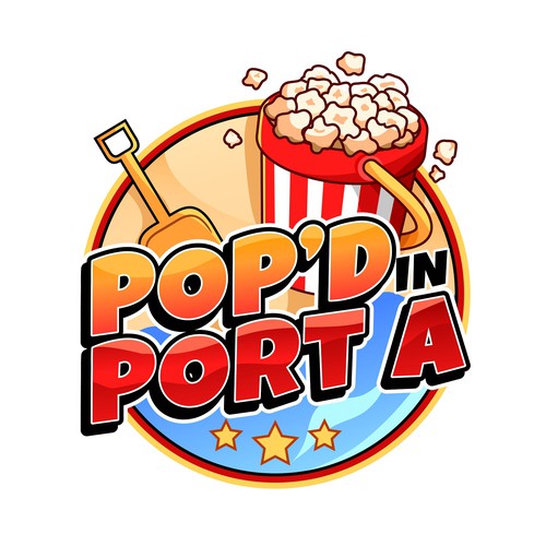 Popcorn logo with the title 'Logo design for Pop'd in Port A'
