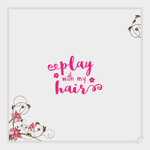 Curly logo with the title 'Logo design for girls' hair cosmetic products'