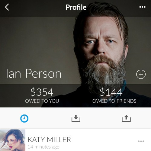 Intuitive design with the title 'Profile screen for client app'