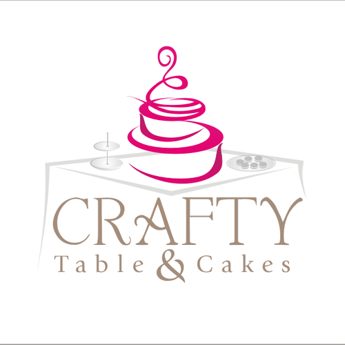 Pie design with the title 'Crafty Table & Cakes needs a new logo'