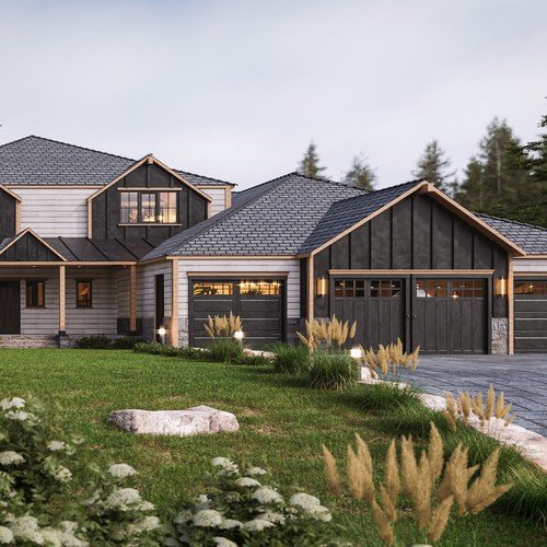 Exterior design with the title '3d rendering for a house'