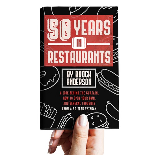 Cooking book cover with the title 'Restaurant Book Cover Design'