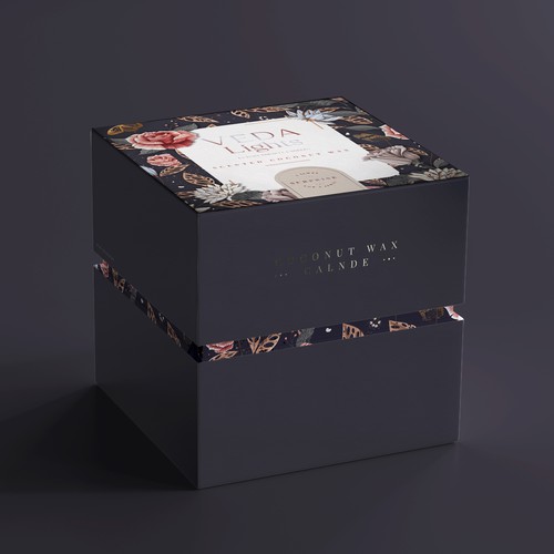 Gold packaging with the title 'Eclectic Candle Box'