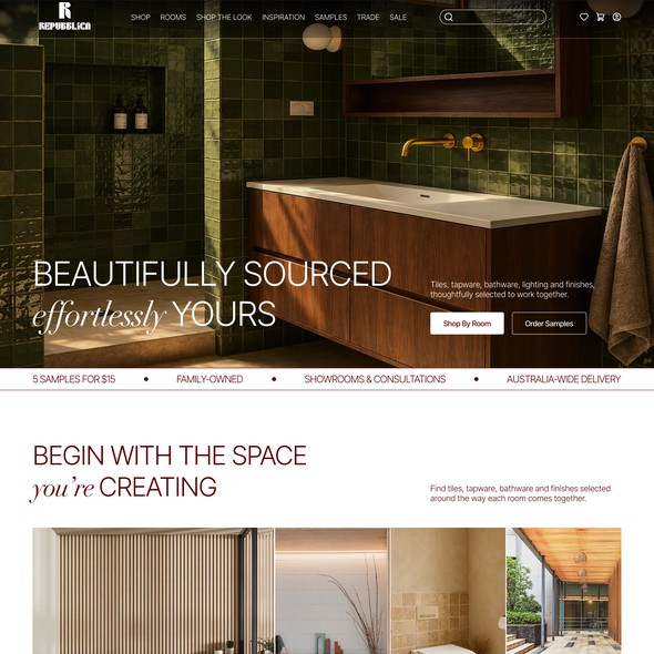 Website with the title 'Premium, conversion-focused Shopify redesign for Repubblica'
